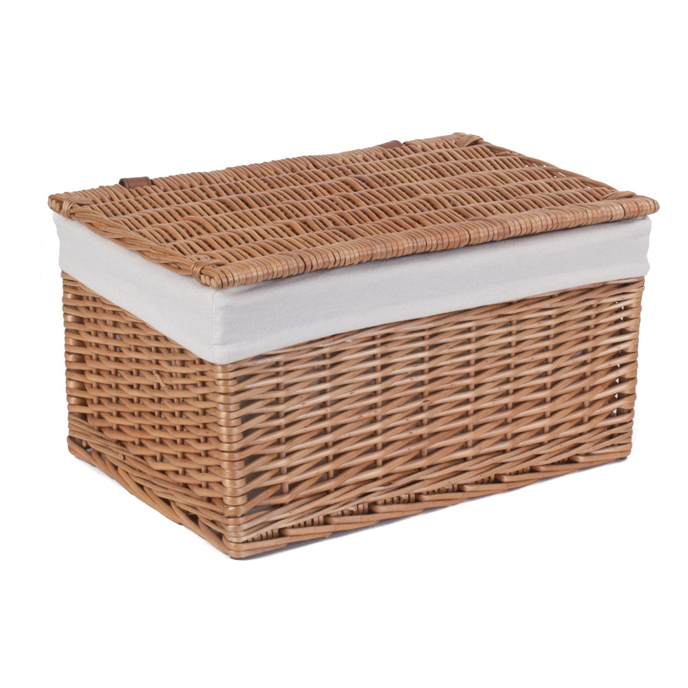 Cotton Lined Wicker Storage Basket – Light Steamed Willow