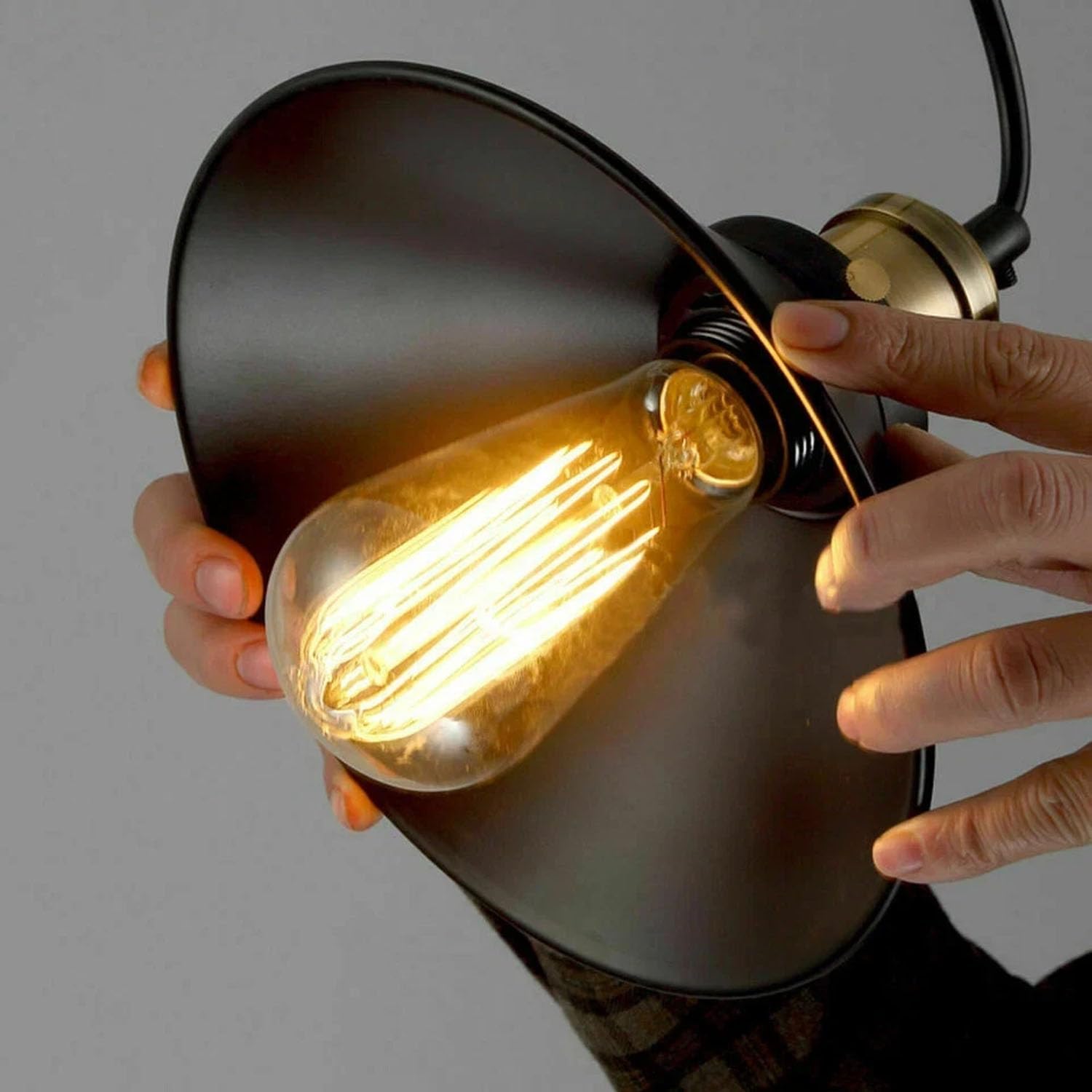 Modern Matt Black Pendant Light Shade – E27