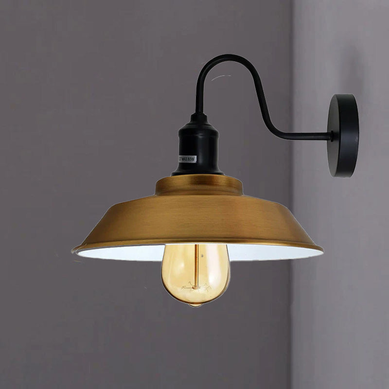 Retro Swan Neck Wall Light – Brass E27