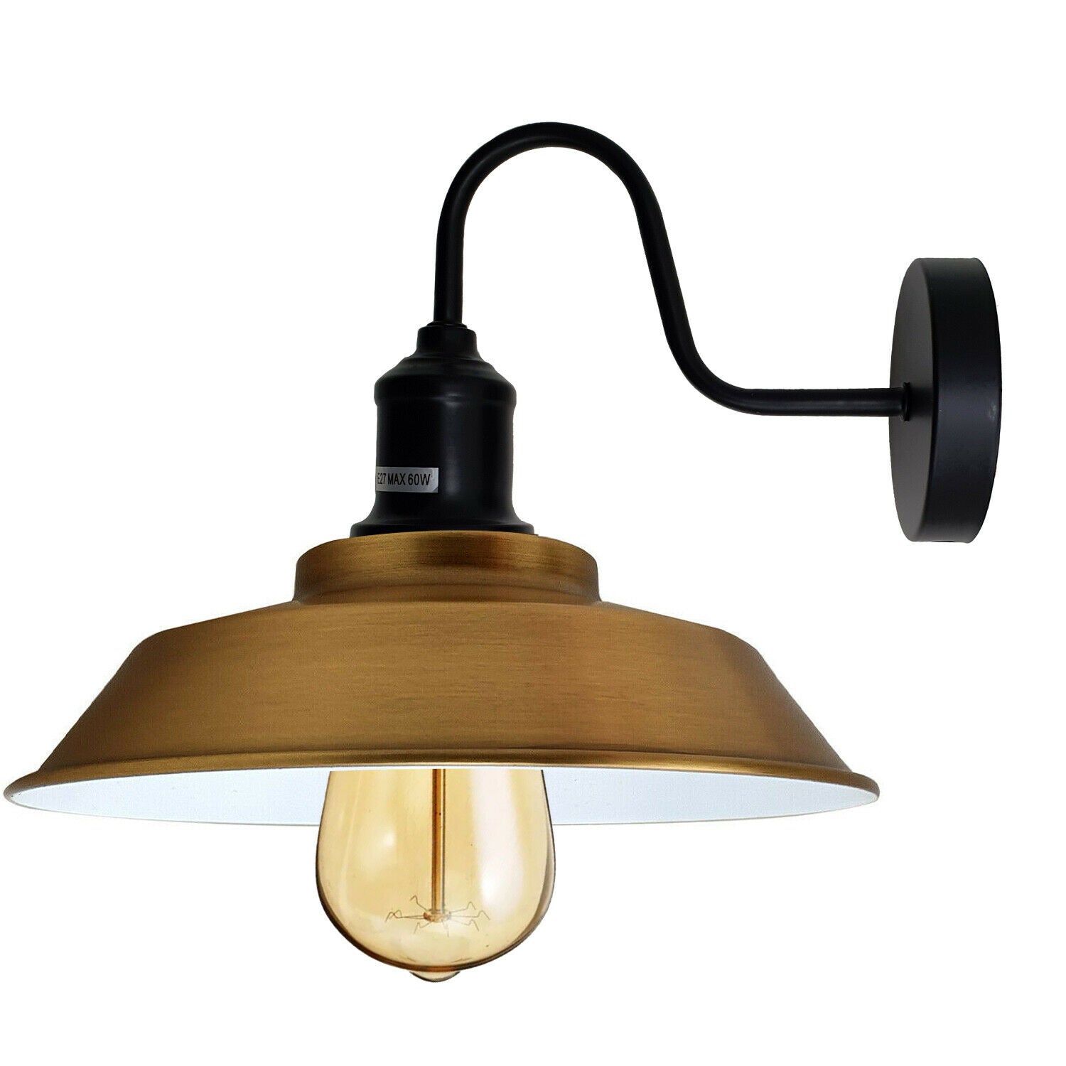 Retro Swan Neck Wall Light – Brass E27