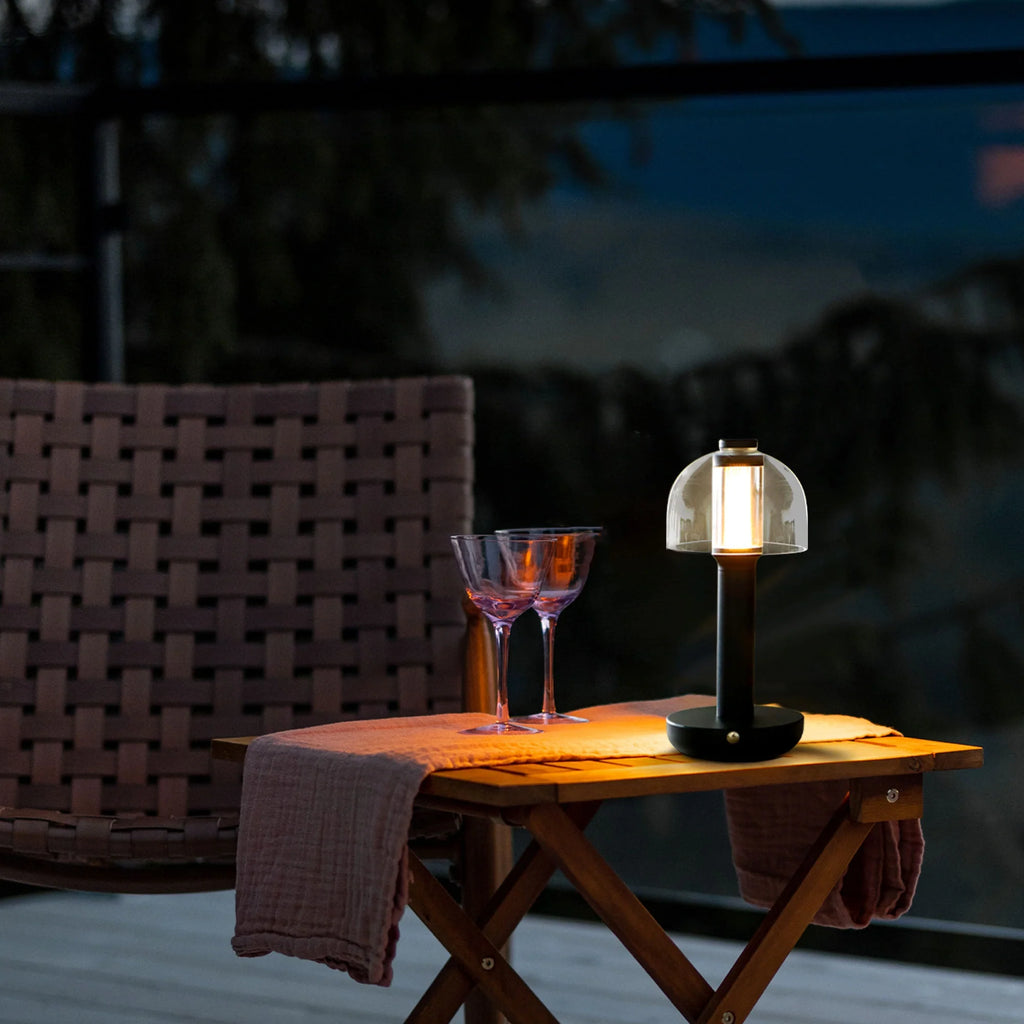 Dimmable Glass Table Lamp – 3-Colour Touch & USB