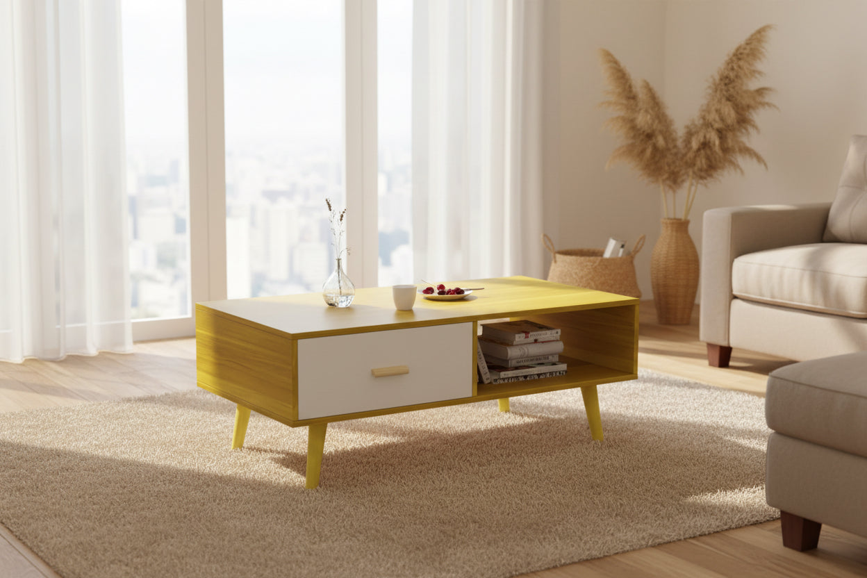 Solid Pine Coffee Table with Drawers