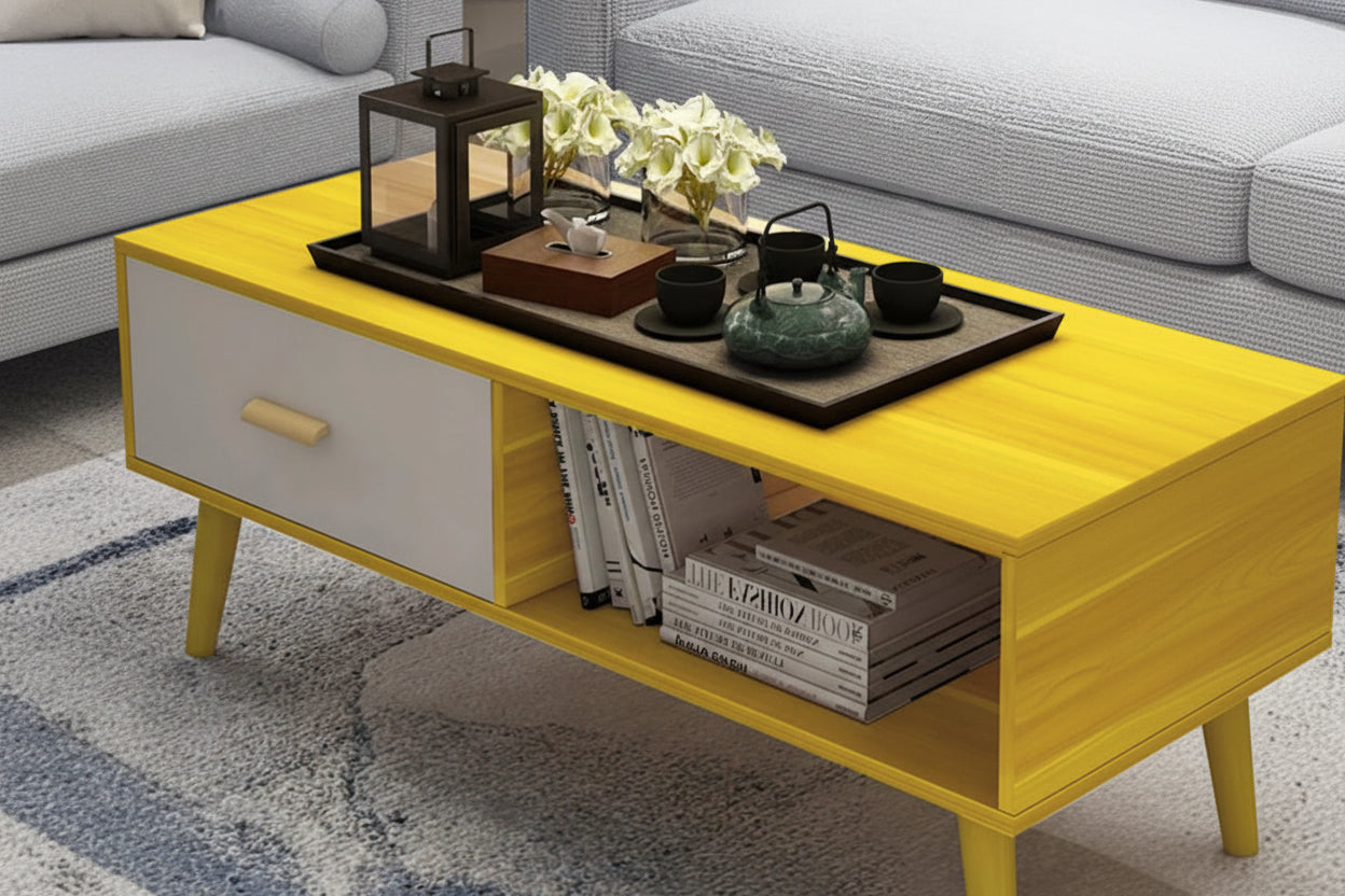 Solid Pine Coffee Table with Drawers