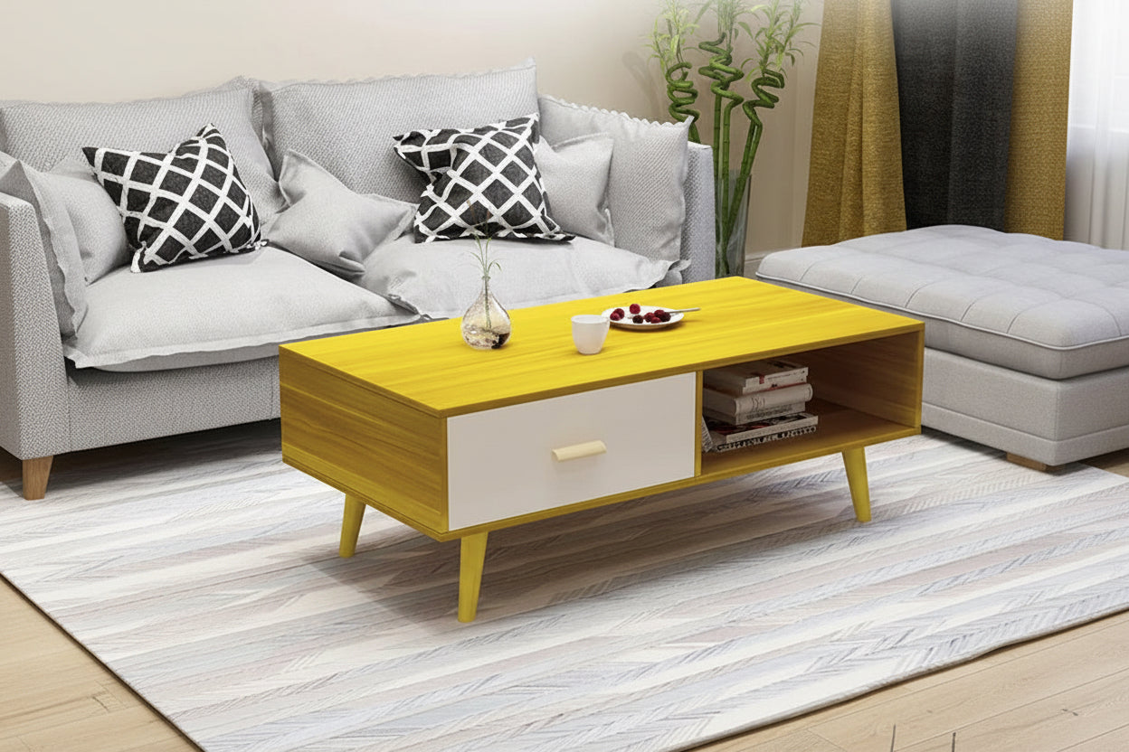 Solid Pine Coffee Table with Drawers