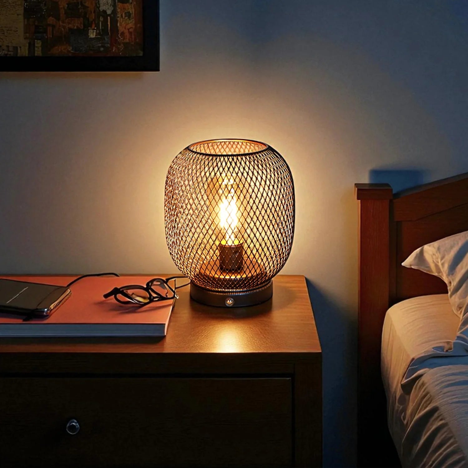 7"H Touch Adjustable Table Lamp(Metal Base, Bronze Round)